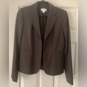 NWOT Ann Taylor LOFT Women's Brown Wool Blend Notch Lapel Blazer Jacket